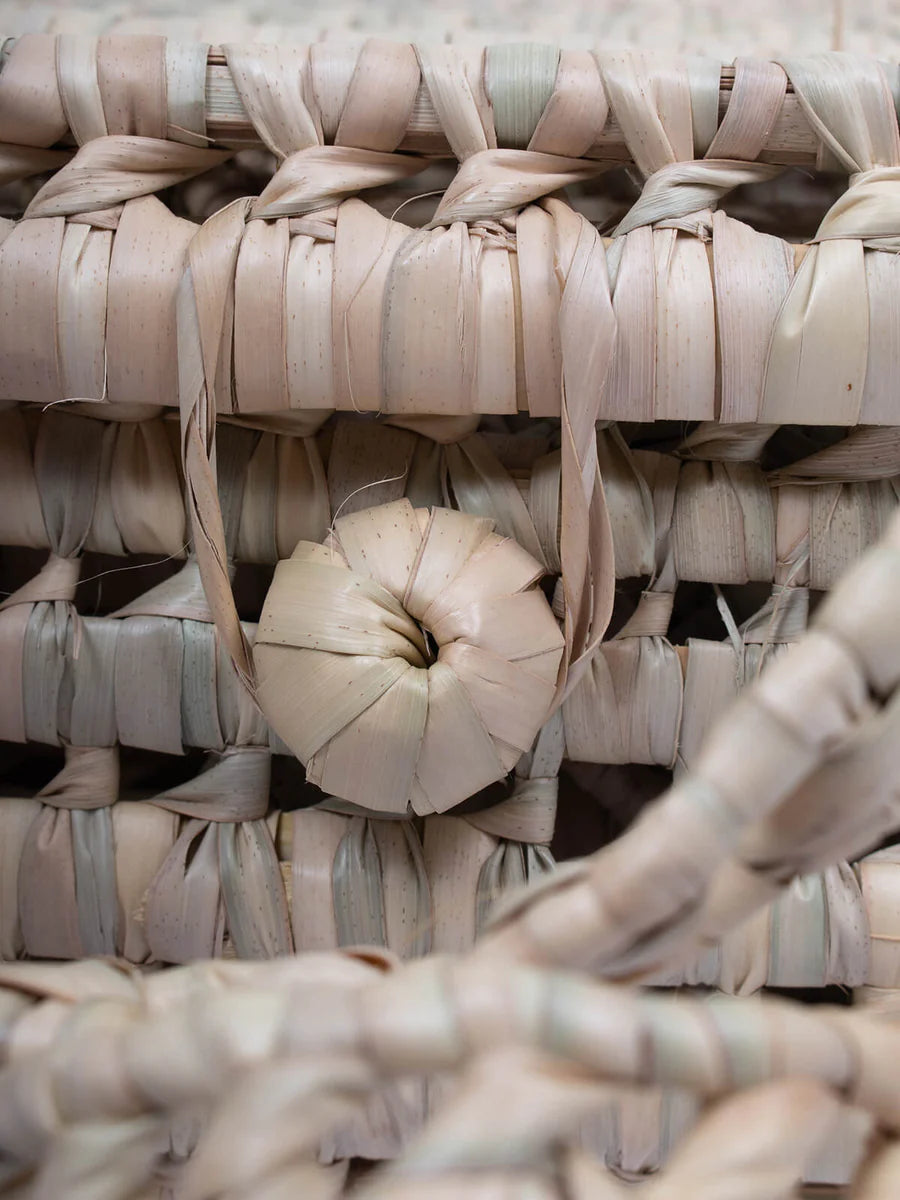 Panier en Feuilles de Palmier Naturel