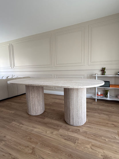 Table ABLA en Travertin – vue 1