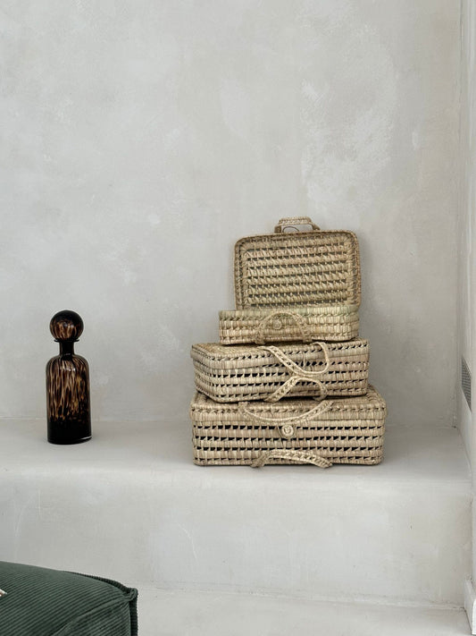 Panier en Feuilles de Palmier Naturel
