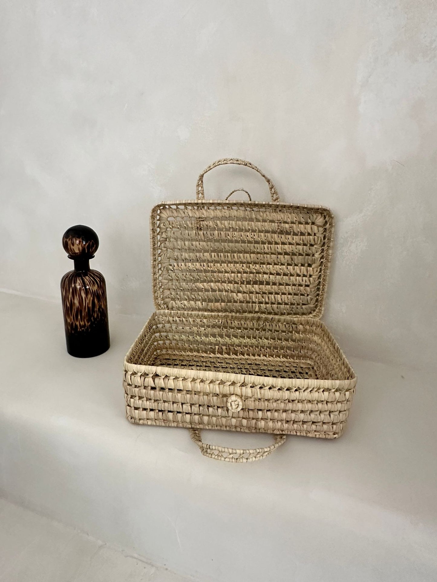 Panier en Feuilles de Palmier Naturel