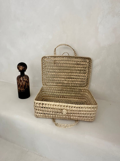 Panier en Feuilles de Palmier Naturel