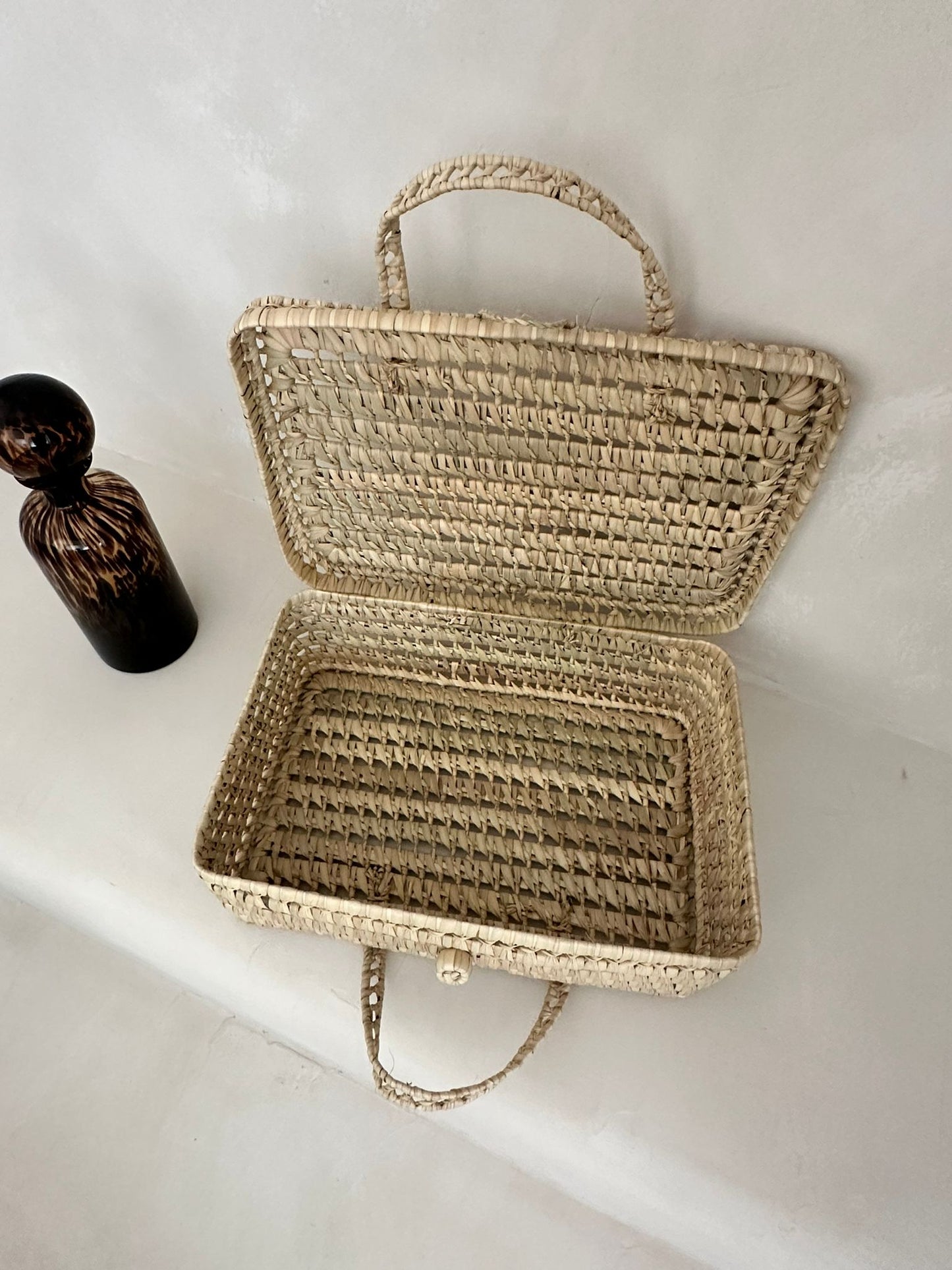 Panier en Feuilles de Palmier Naturel