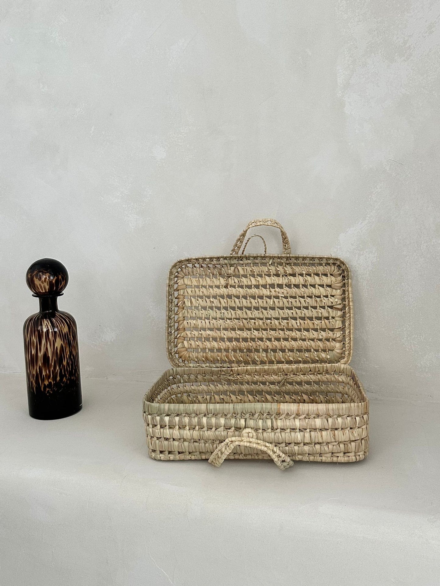 Panier en Feuilles de Palmier Naturel